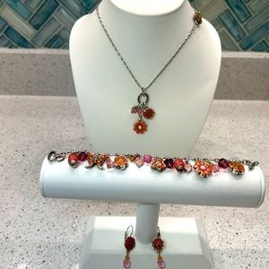 Brighton Dangle Flower Necklace, Bracelet & Earring Set